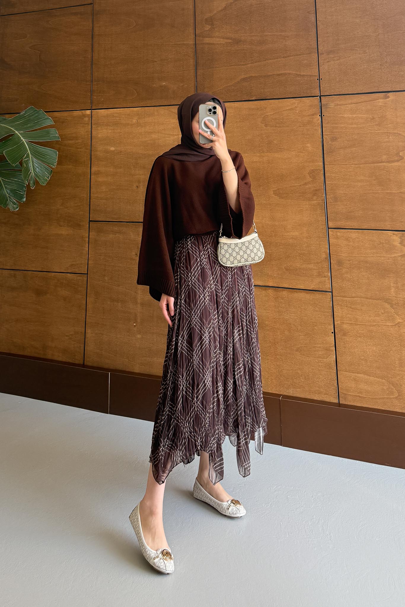 Tied Linen Skirt Beige