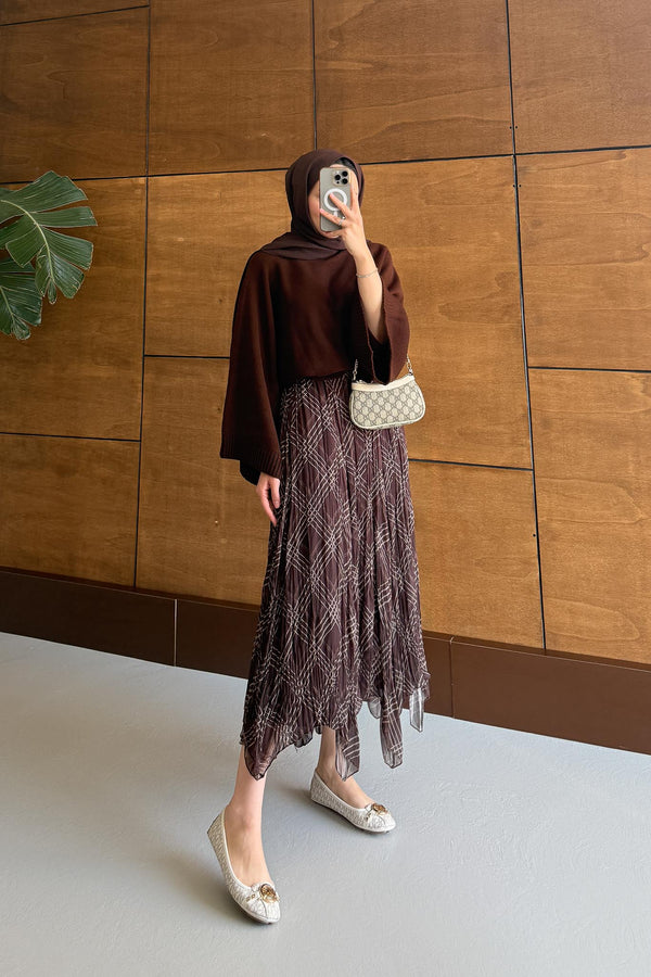 Tied Linen Skirt Beige
