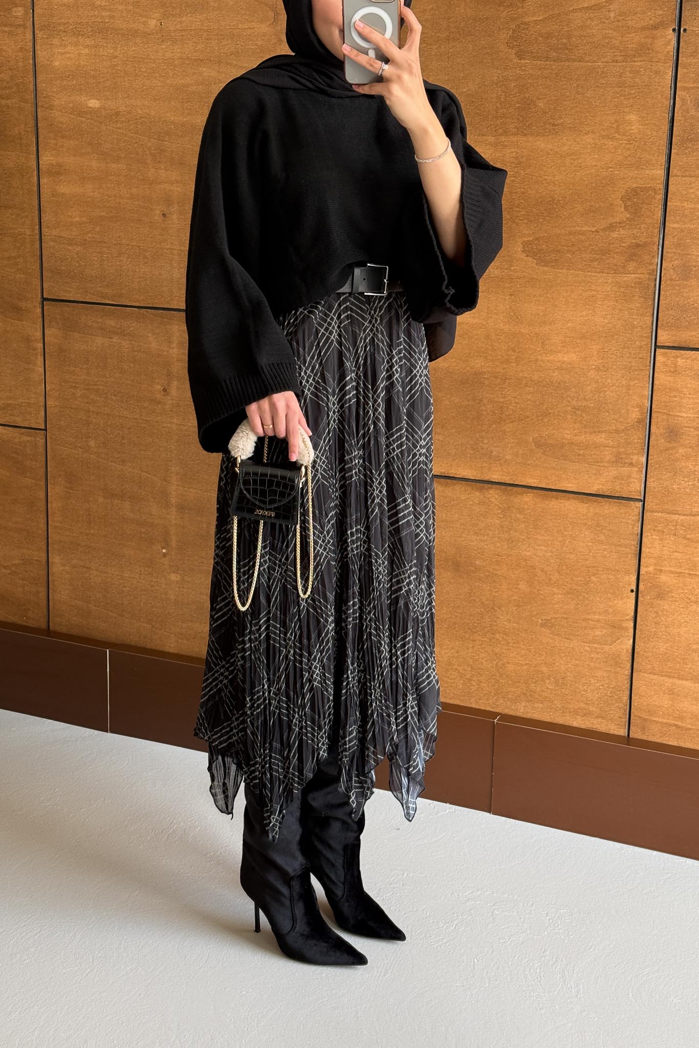 Tied Linen Skirt Beige