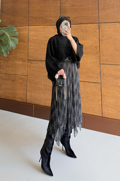 Tied Linen Skirt Beige