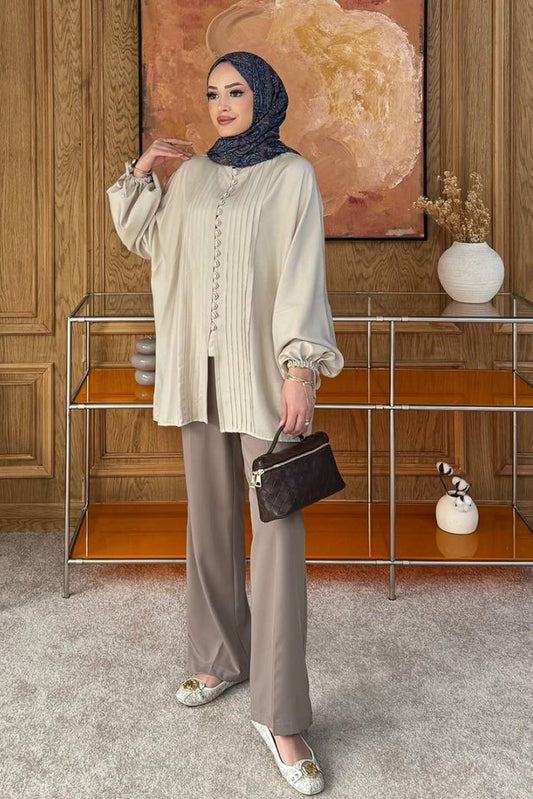 Ales Shoulder Lace Shirt Ecru