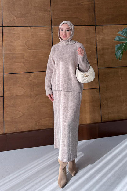 Diaz Angora Dokulu Etek Takım Menenj