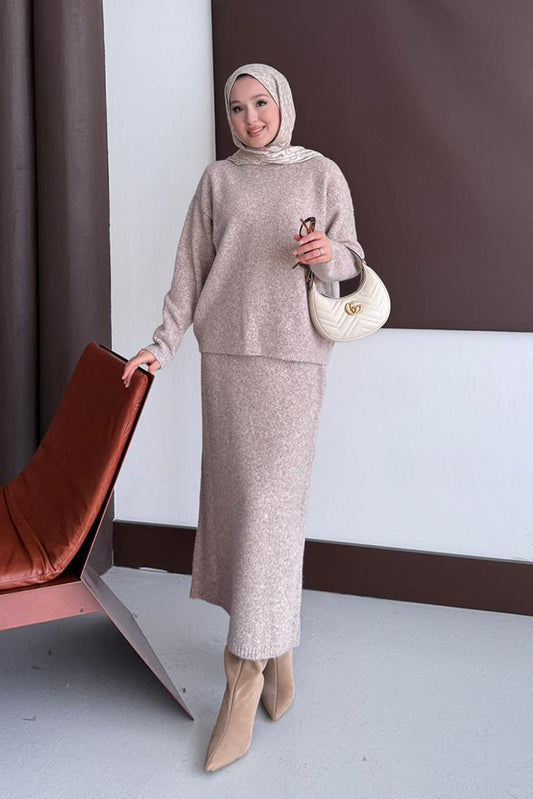 Diaz Angora Dokulu Etek Takım Menenj