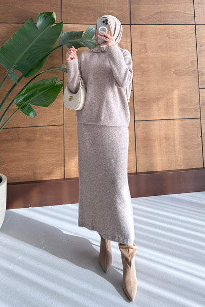 Diaz Angora Dokulu Etek Takım Menenj