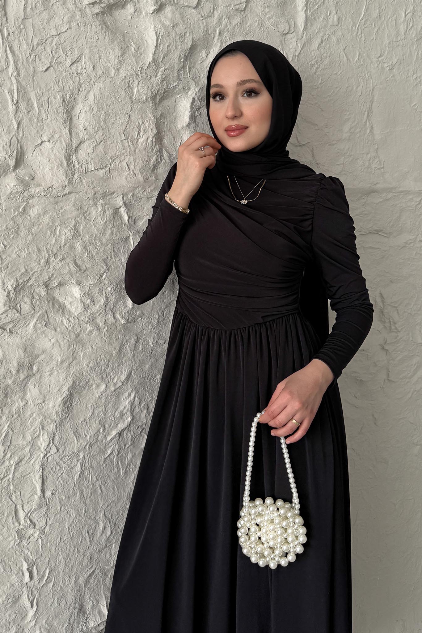 Seyran Pleated Dress Beige