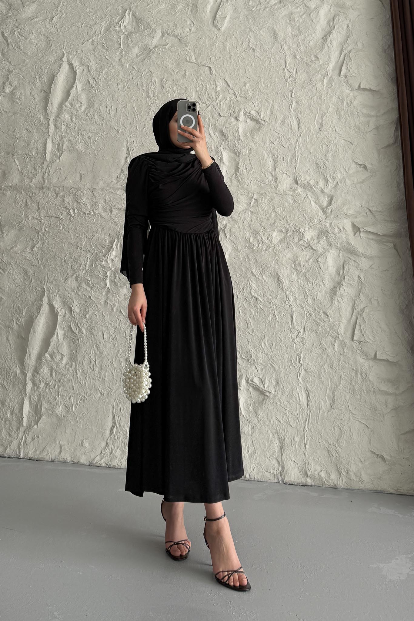 Seyran Pleated Dress Beige