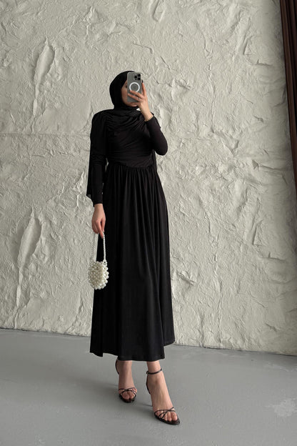 Seyran Pleated Dress Beige