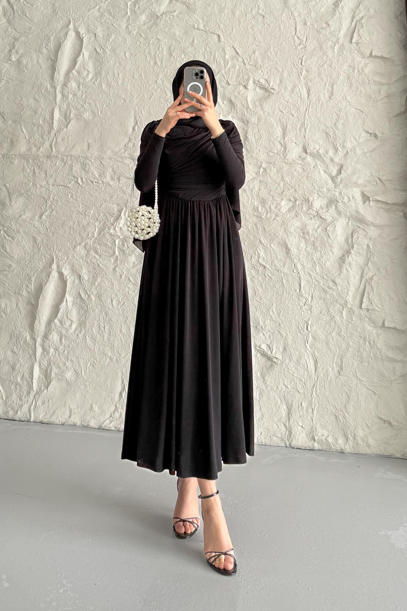 Seyran Pleated Dress Beige