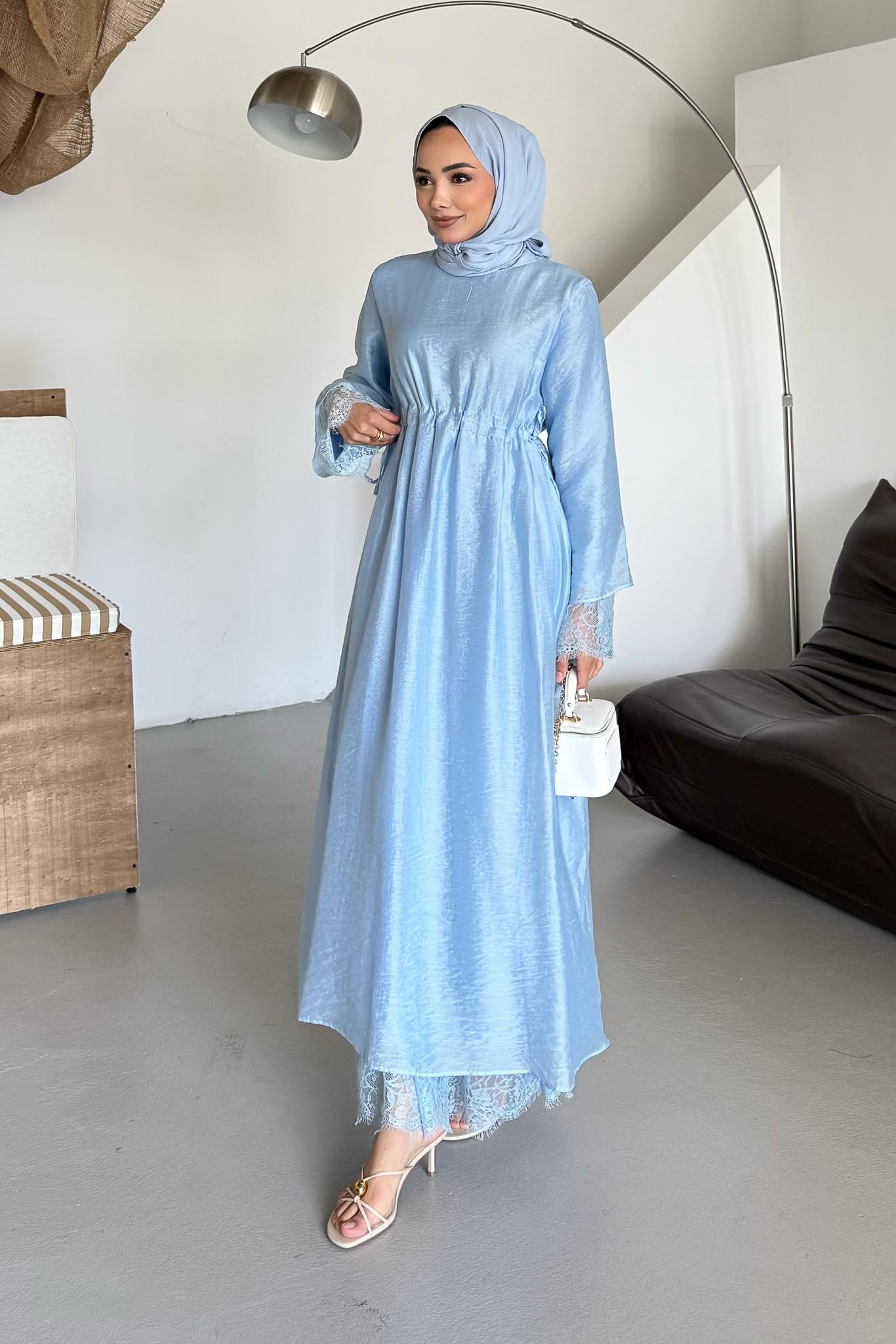 Ajda Pleated Skirt Set Petrol