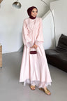 Dual Dantelli Elbise Pembe