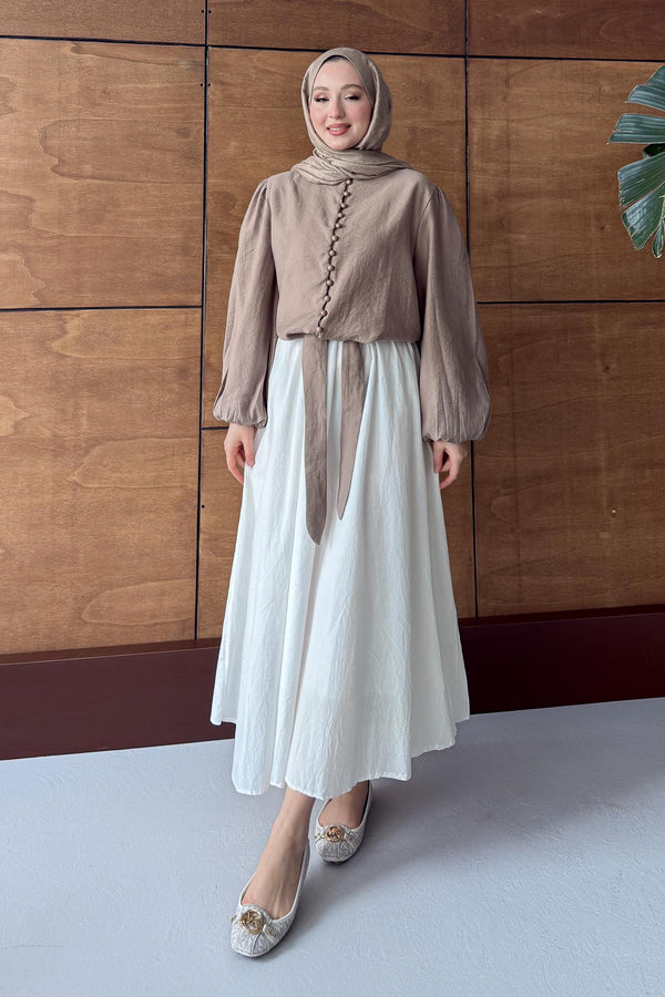 Ajda Pleated Skirt Set Petrol