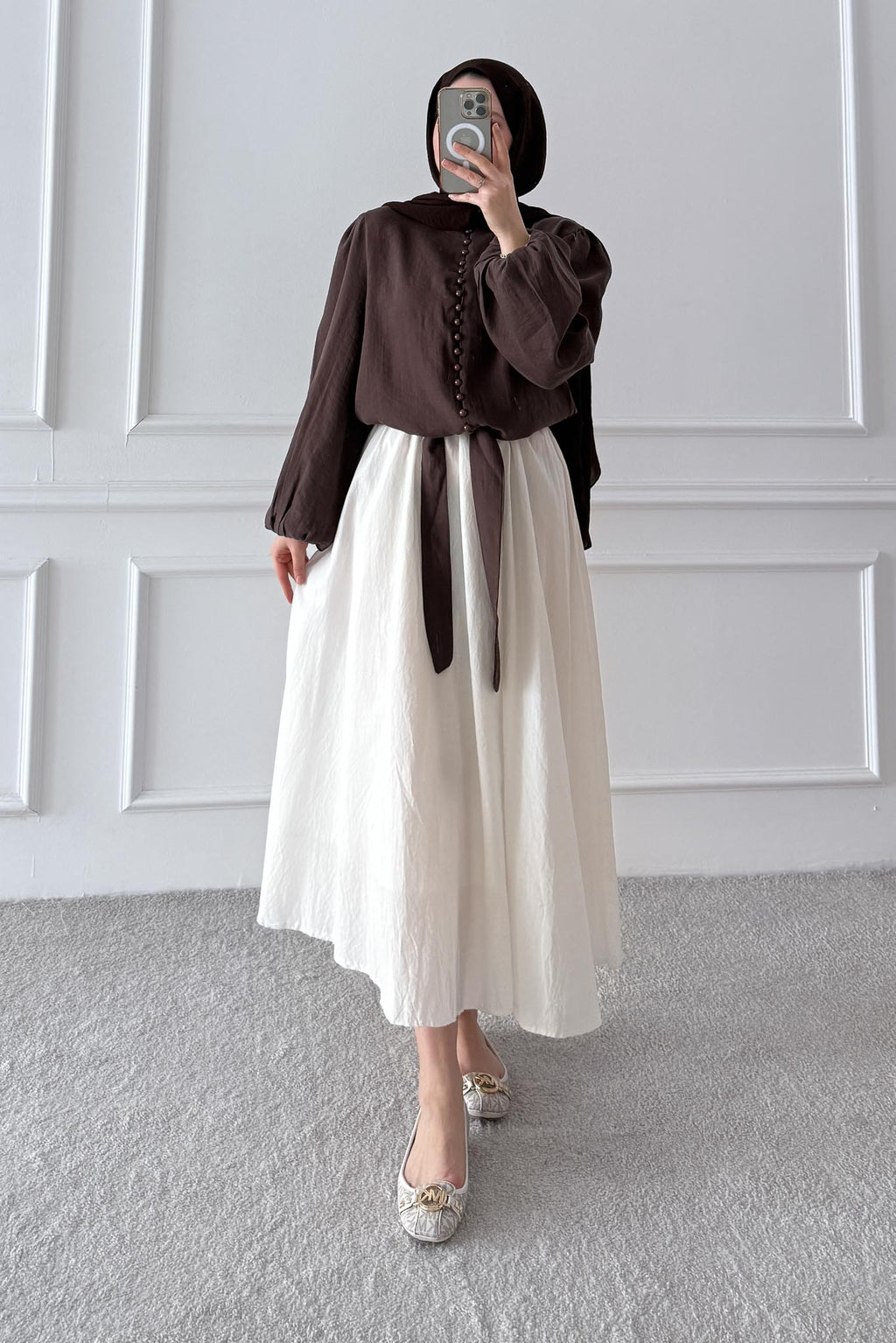 Ajda Pleated Skirt Set Petrol
