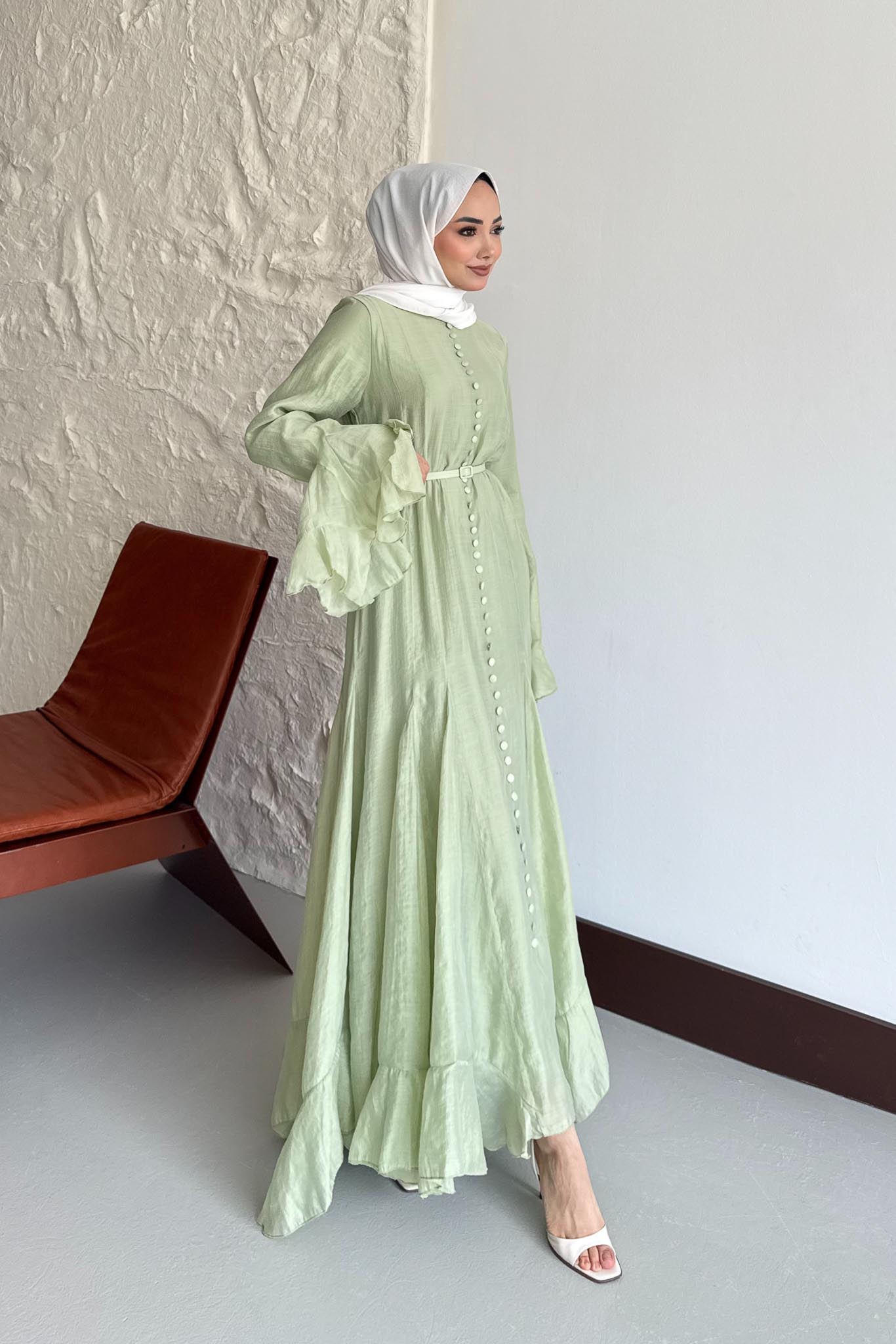 Ajda Pleated Skirt Set Petrol