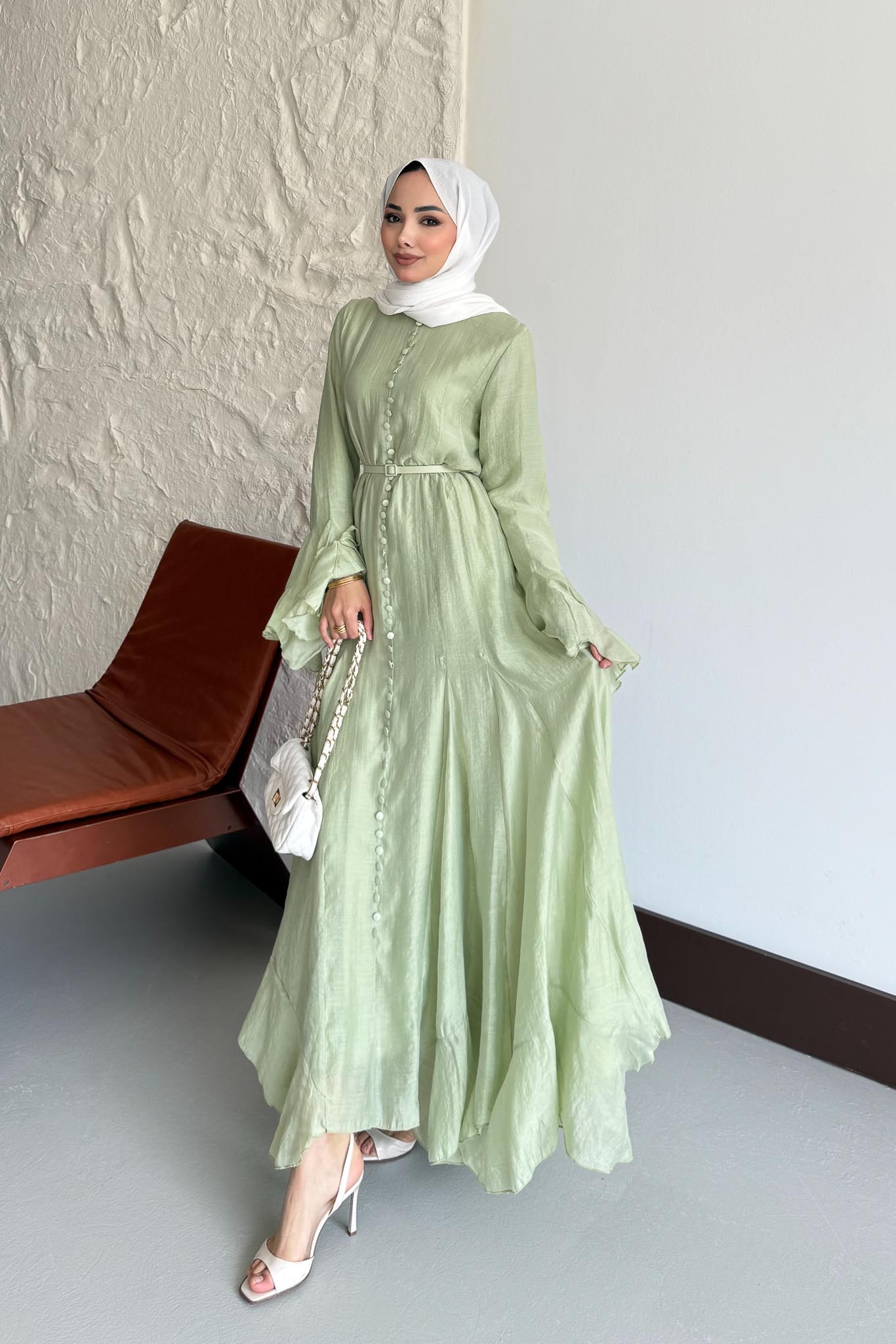 Ajda Pleated Skirt Set Petrol