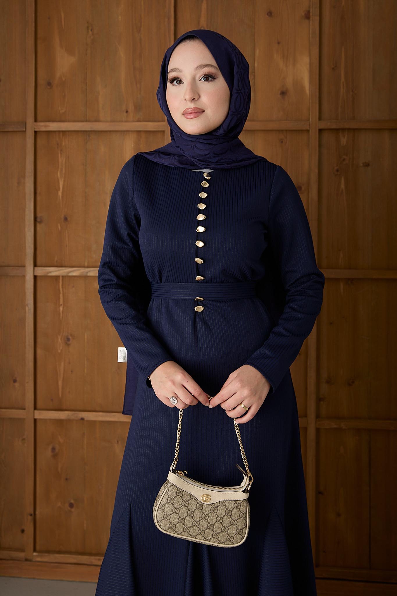 Seyran Pleated Dress Beige