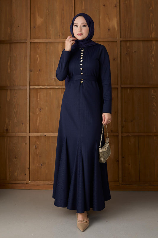 Seyran Pleated Dress Beige