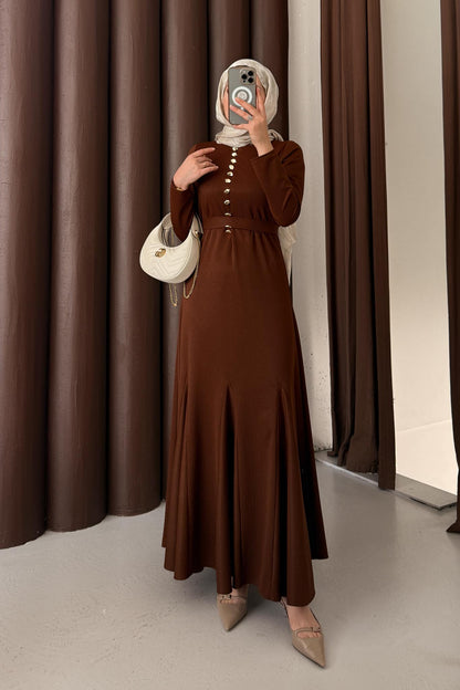 Seyran Pleated Dress Beige
