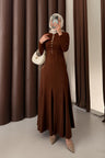 Seyran Pleated Dress Beige