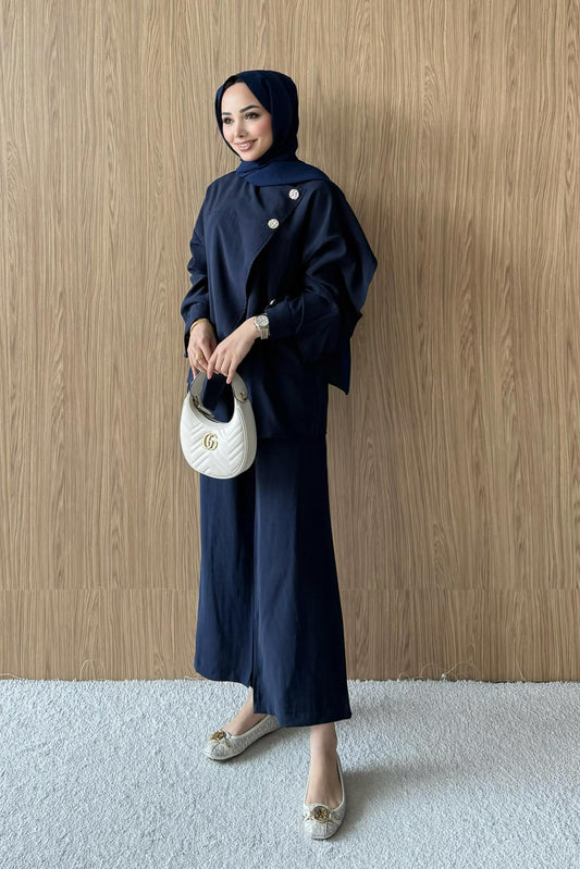 Çift Düğmeli Takım Lacivert