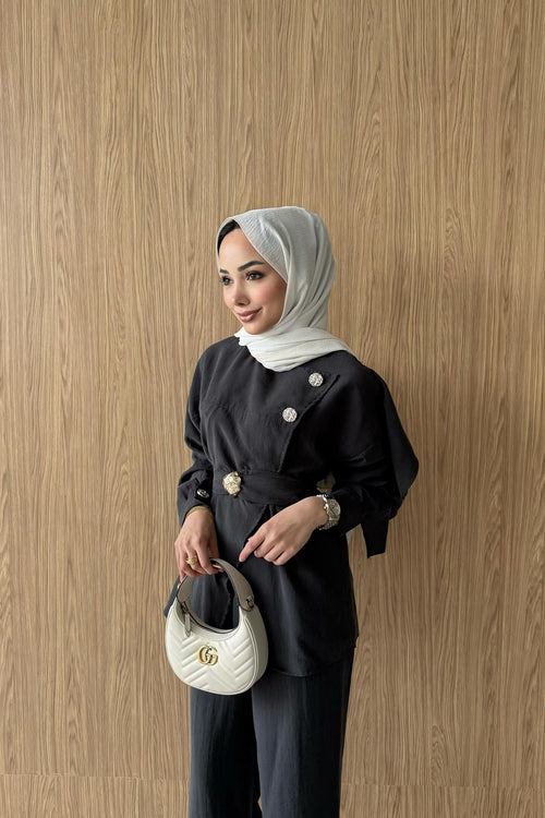 Ajda Pleated Skirt Set Petrol