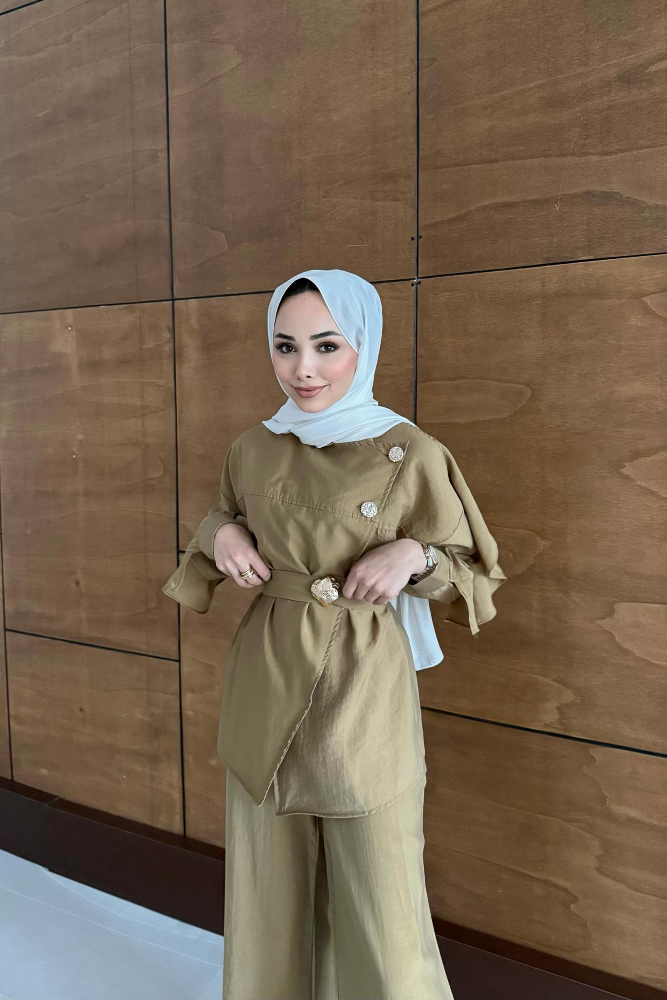 Ajda Pleated Skirt Set Petrol