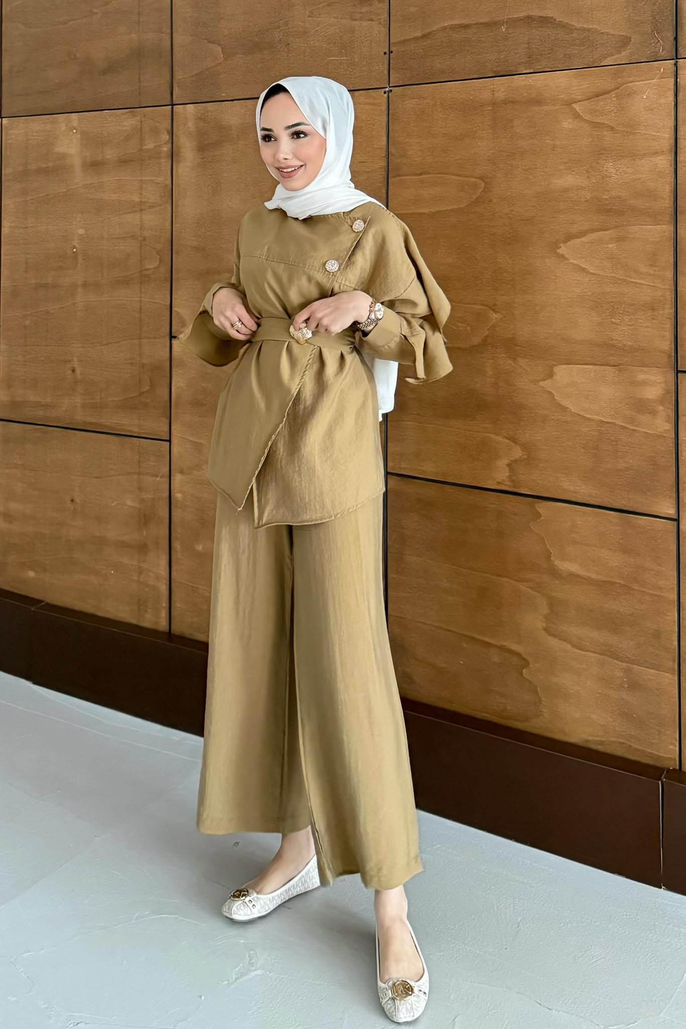 Ajda Pleated Skirt Set Petrol