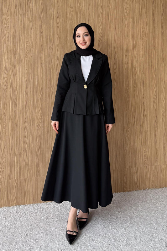 Petit Tek Düğmeli Takım Siyah