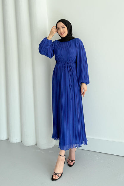 Seyran Pleated Dress Beige