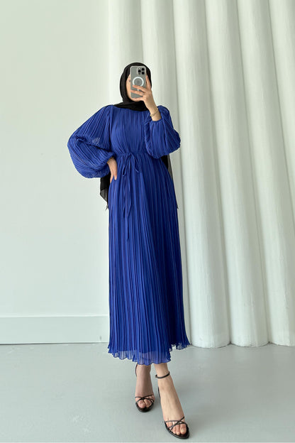Seyran Pleated Dress Beige