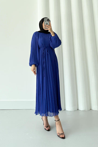Seyran Pleated Dress Beige