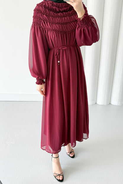 Seyran Pleated Dress Beige