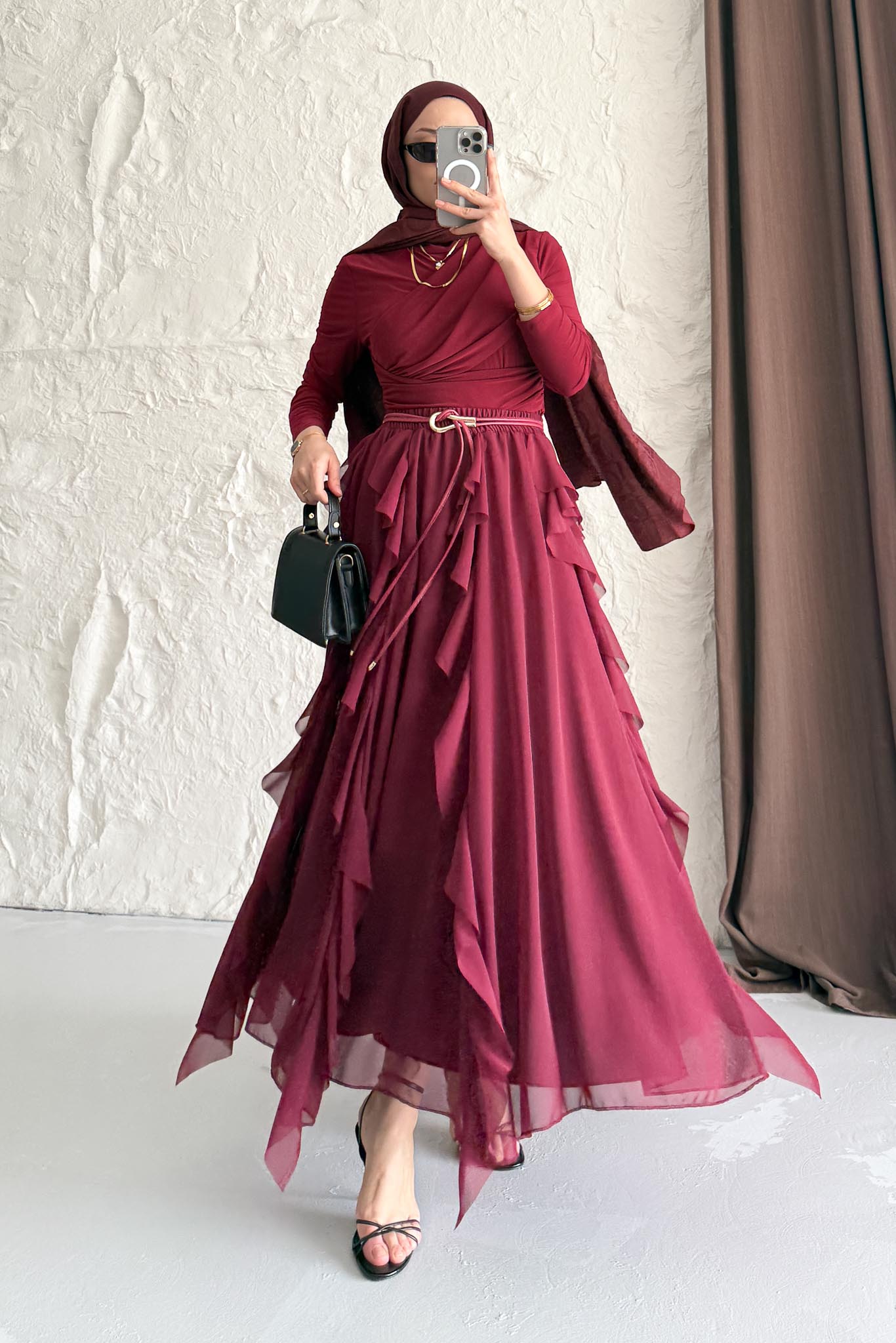 New Hurrem Evening Dress Burgundy