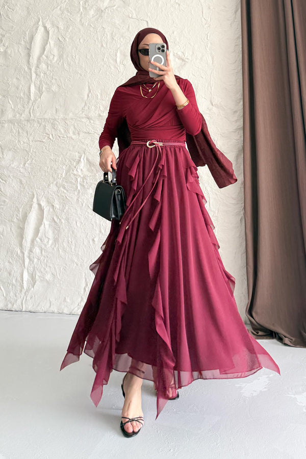 New Hurrem Evening Dress Burgundy