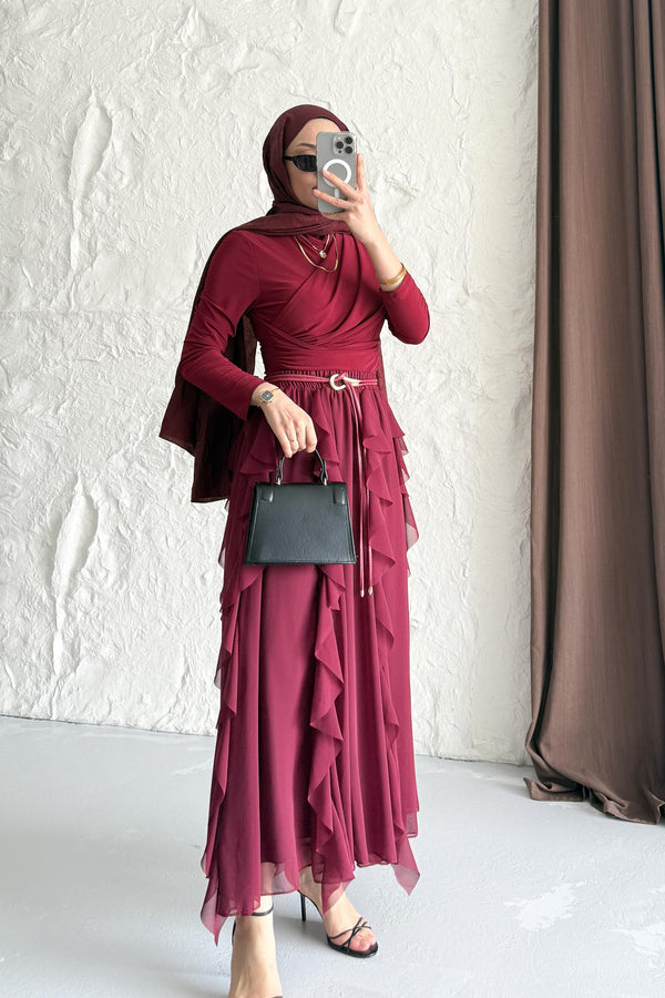 New Hurrem Evening Dress Burgundy