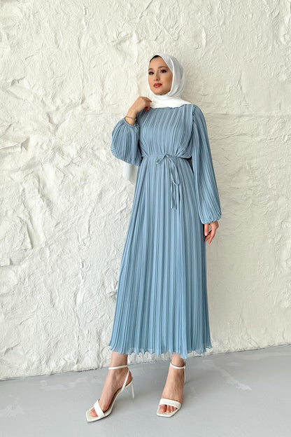 Seyran Pleated Dress Beige