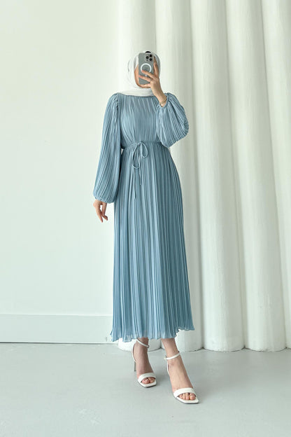 Seyran Pleated Dress Beige