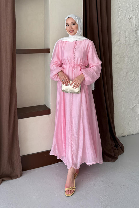 Seyran Pleated Dress Beige