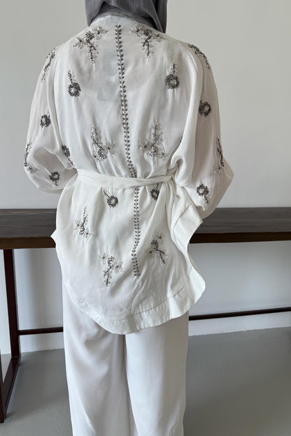 Tied Kimono Set Anthracite