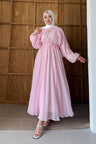 Gold Deren Evening Dress Dusty Rose