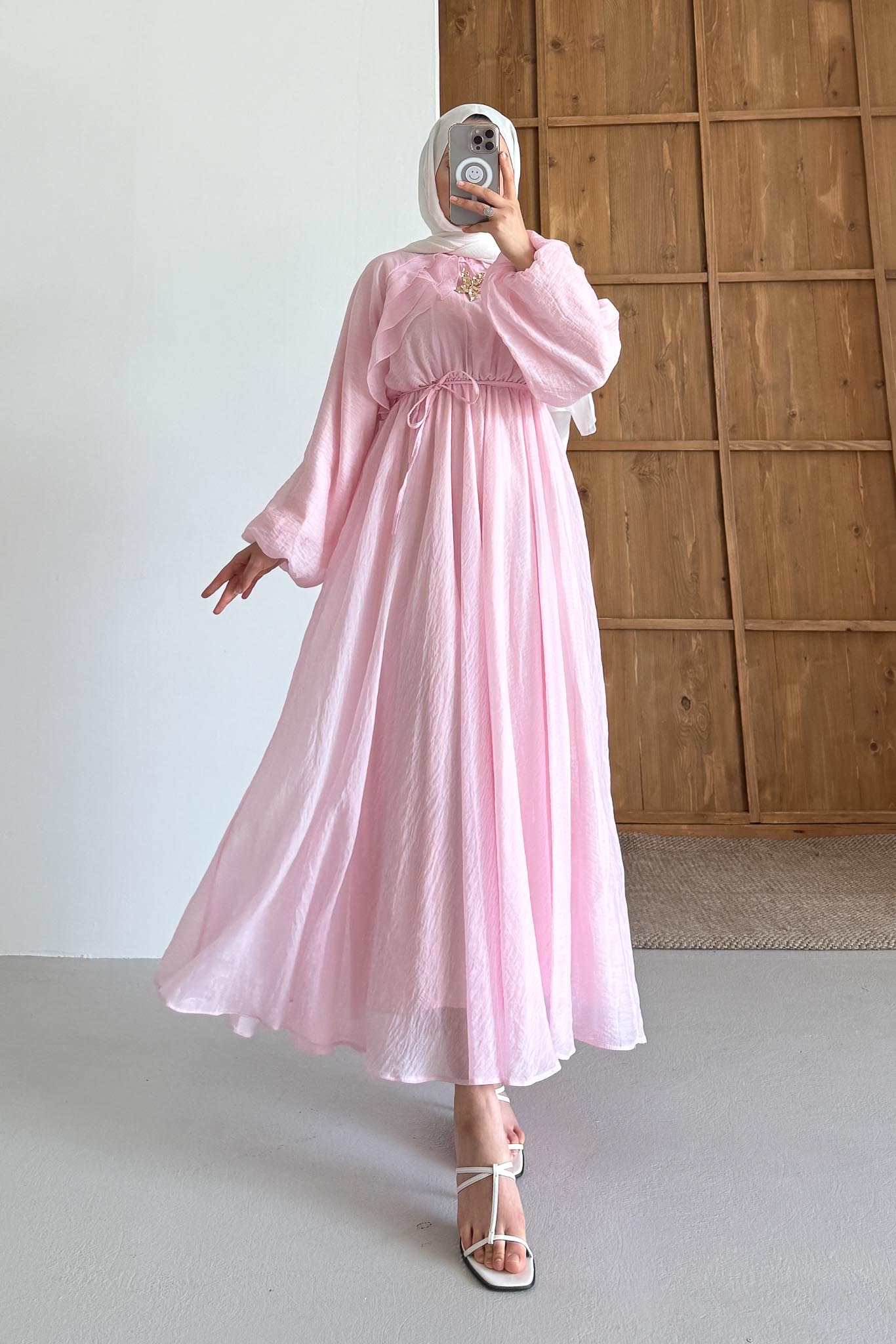 Gold Deren Evening Dress Dusty Rose