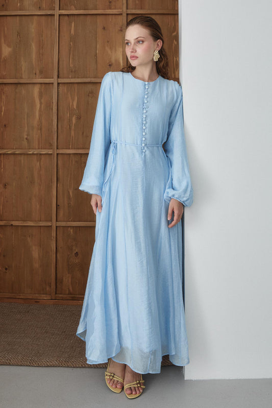 Seyran Pleated Dress Beige