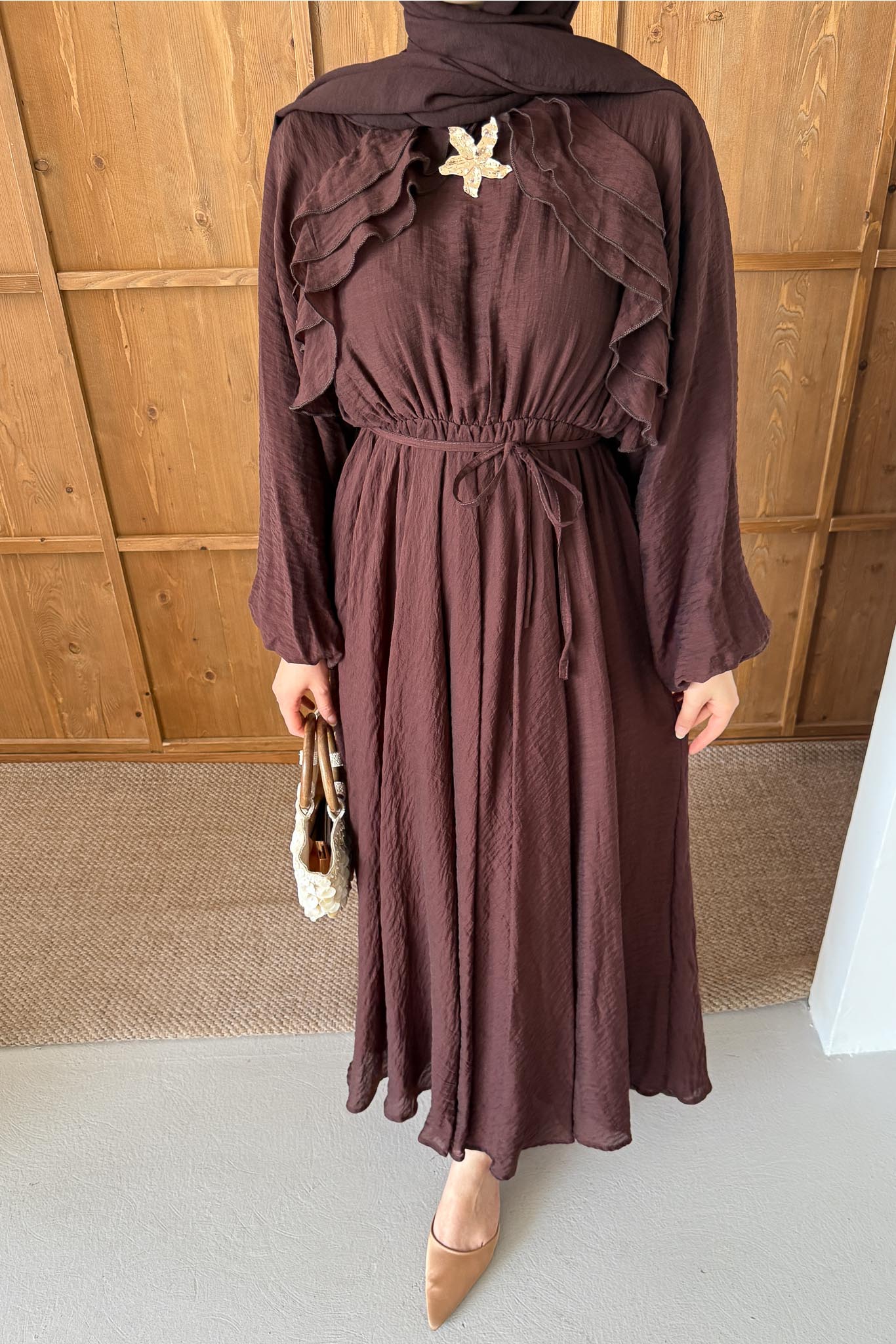 Gold Deren Evening Dress Dusty Rose