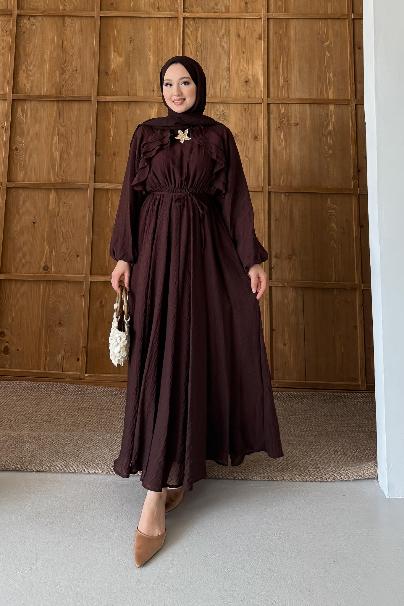Gold Deren Evening Dress Dusty Rose