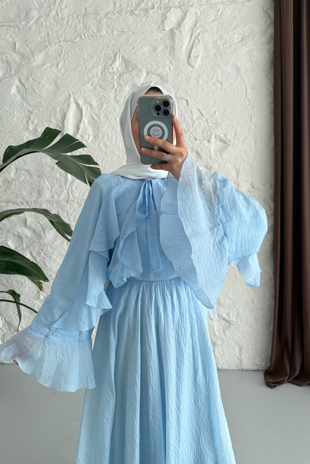 Ön Fırfırlı Takım Bebe Mavi