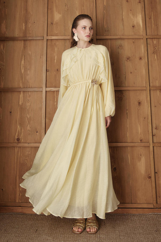 Gold Deren Evening Dress Dusty Rose