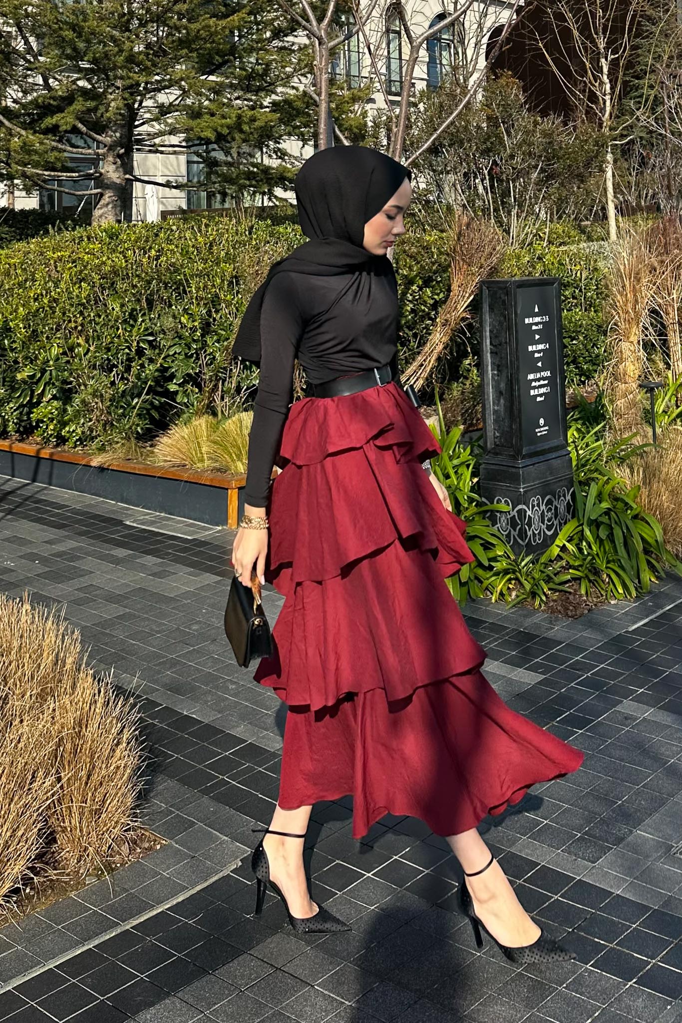 Tied Linen Skirt Beige