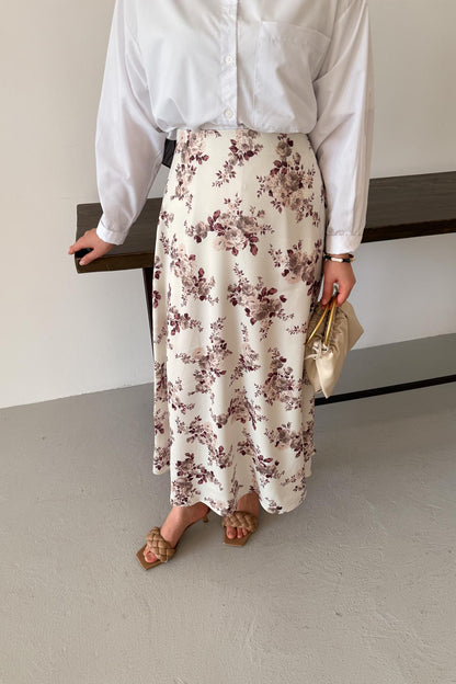 Tied Linen Skirt Beige