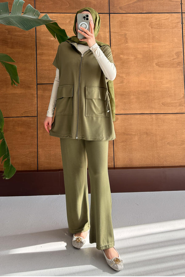 Seyran Pleated Dress Beige