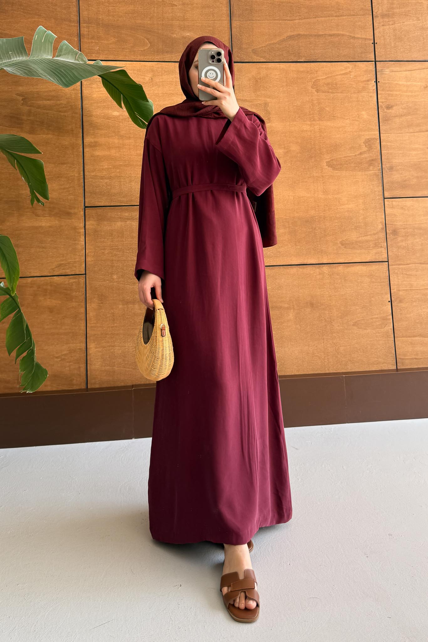 Tansel Basic Elbise Bordo