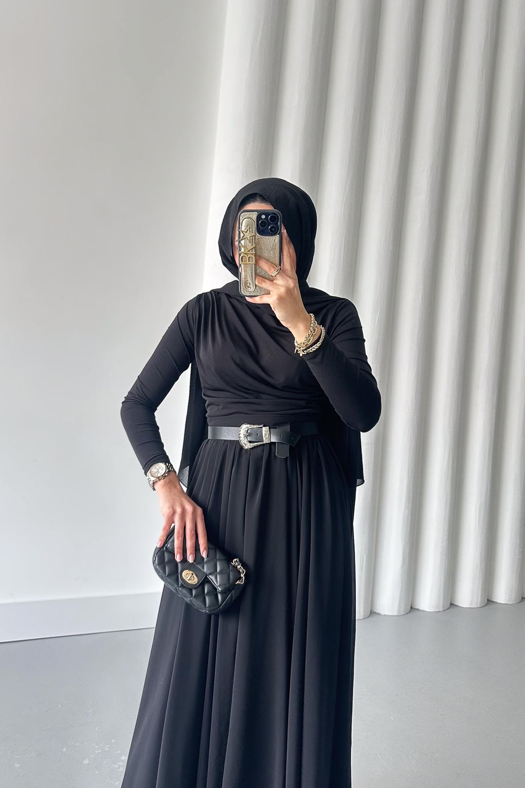 Stella Şifon Etek Siyah